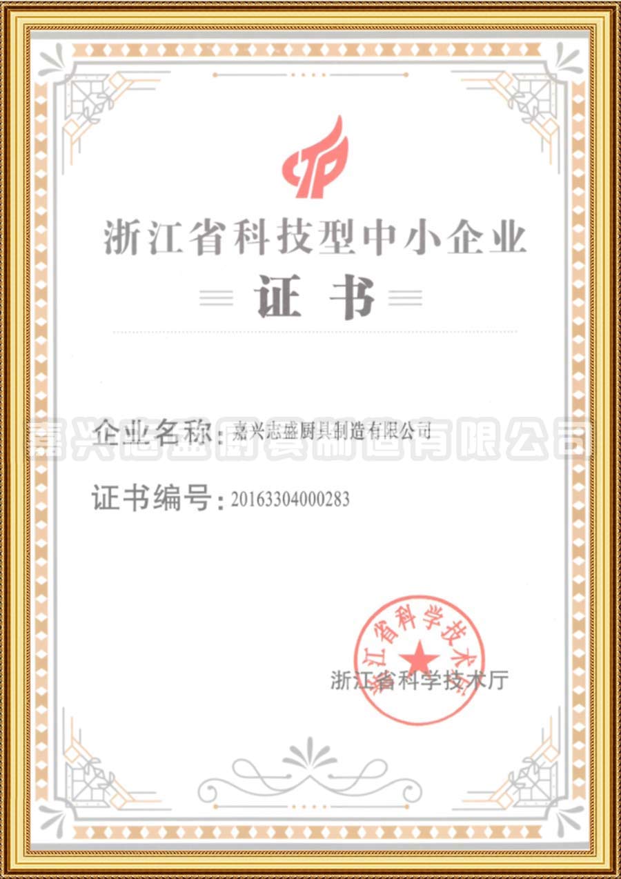 浙江省科技型中小企業(yè)證書
